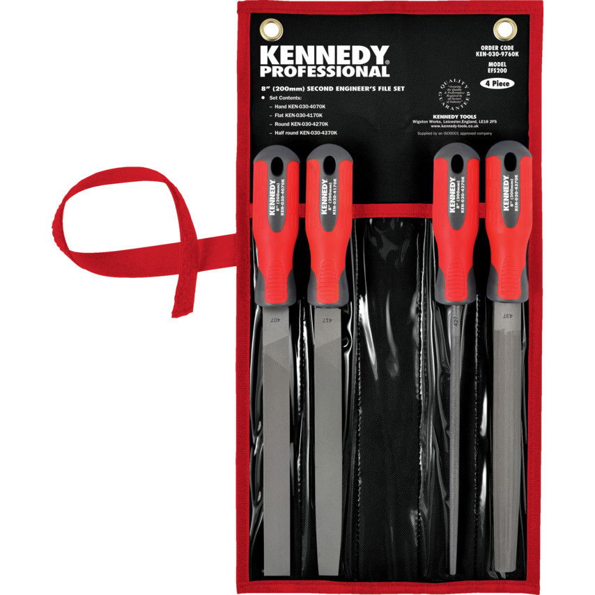 KENNEDY 200 mm félsimító reszelő felszerelt nyéllel készletben, 4 részes termék fő termékképe