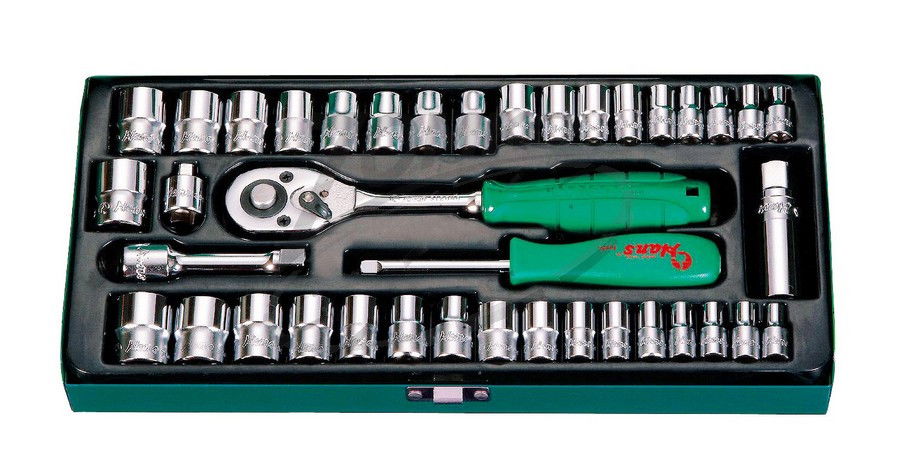 Hans  1/4˝+3/8˝ vegyes dugókulcs készlet 40r. 4-19 mm + 3/16˝-3/4˝ termék fő termékképe