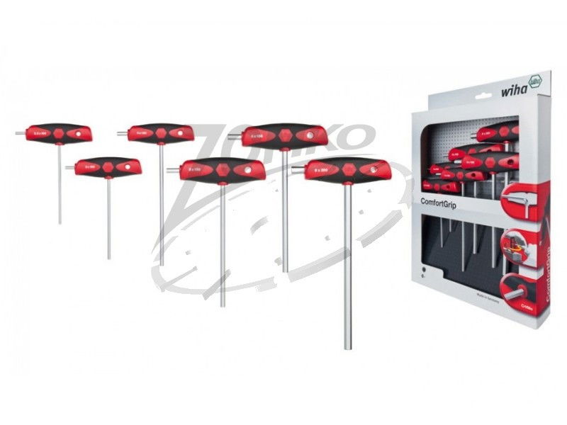 WIHA ComfortGrip T-nyelű imbuszkulcs klt. 6r. SW2,5-8,0 termék fő termékképe