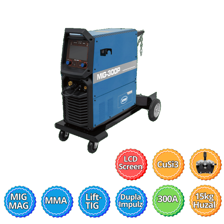 ÚJ ! IVPONT MIG/MAG 300 DUPLA IMPULZ INVERTERES HEGESZTŐGÉP.  LCD kijelző ! ALU hegesztés ! termék fő termékképe