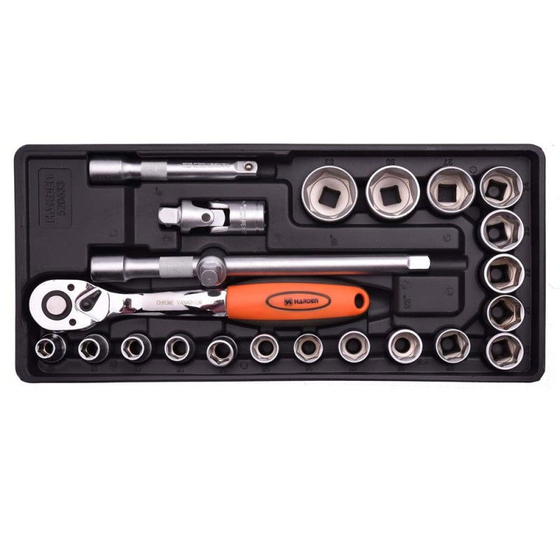 Dugókulcs készlet 1/2", 23 részes, tálcás termék fő termékképe
