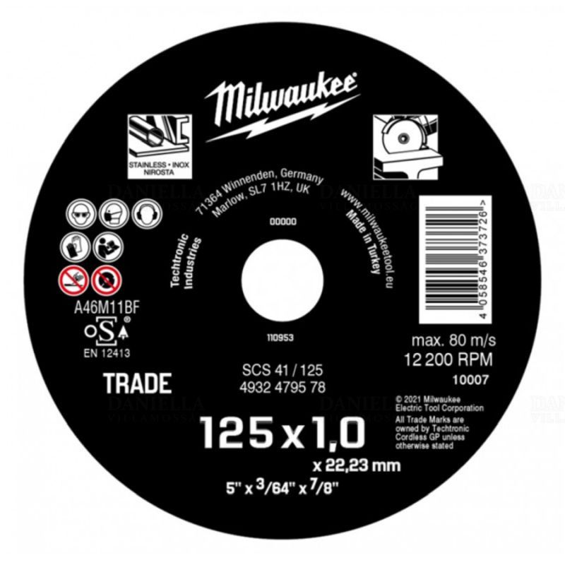 Milwaukee ECO SCS 41 fémvágó tárcsa, 125x1.0 mm termék fő termékképe