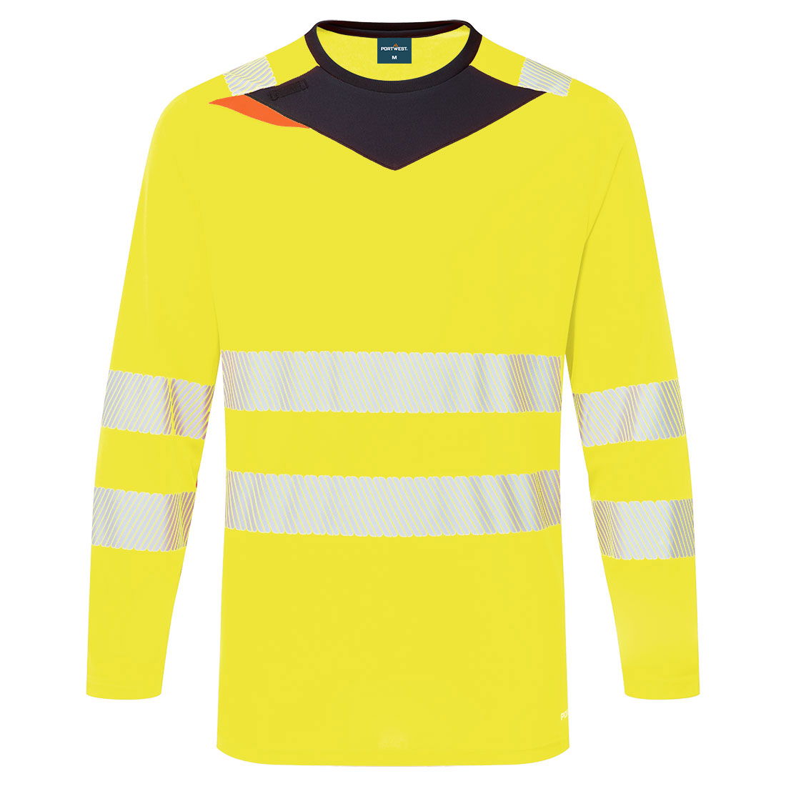 Portwest DX416 - DX4 Hi-Vis hosszú ujjú póló L/S, sárga/fekete termék fő termékképe